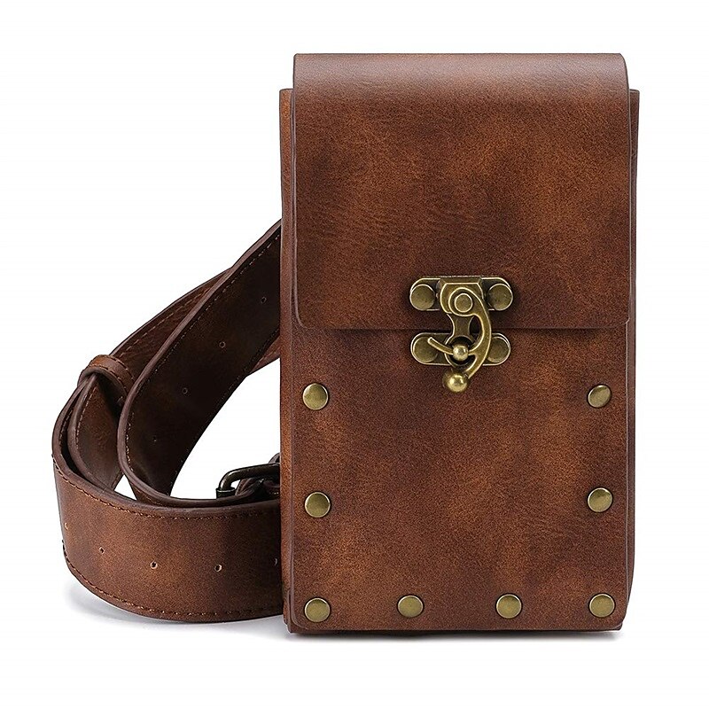 pouzdro na opasek taška do pasu fanny pack středověké vintage kožené pouzdro pouzdro na mobil pouzdro na opasek kapsa na peněženku příležitostná turistika festival renesanční faire kostým cestovní 2025 - $34.99 –P7