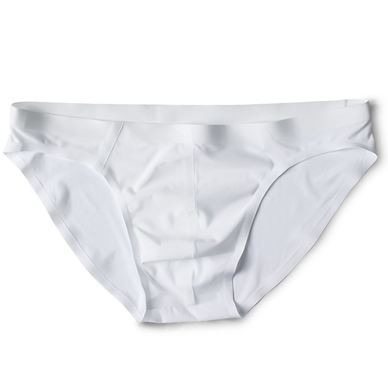 Men's 2packs Briefs Brief Underwear Nylon Washable Comfortable Plain Low Rise Black White 2025 - $23.99 –P2