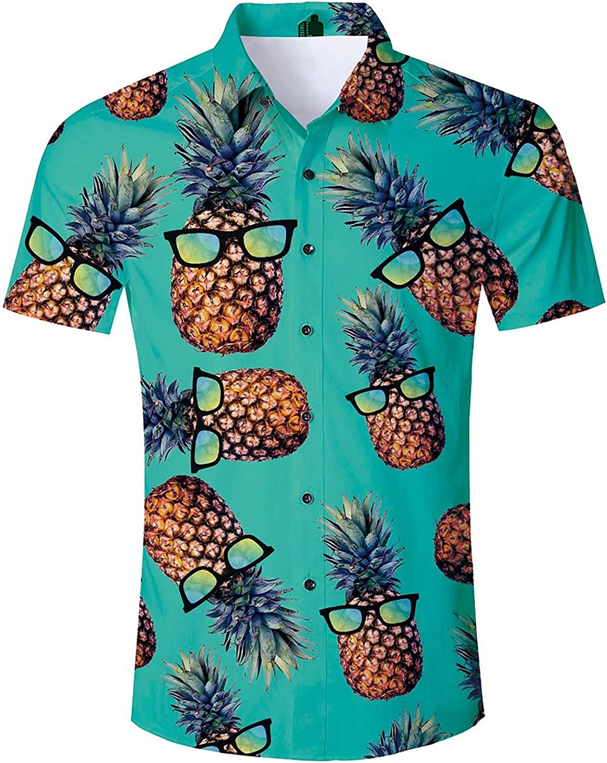Herren Frucht Ananas Hemd Hawaiihemd Sommerhemd Aloha-Shirt Kurze Ärmel Hemd Umlegekragen Tropisch Hawaiianisch Designer Outdoor Strasse Casual Grün / Schwarz Weiß Rosa 3D-Druck S M L 2025 - $24.99 –P5