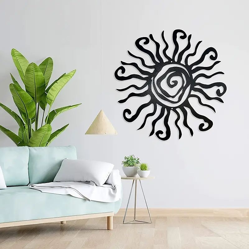 1pc Wacky Sun Metal Wall Art Outdoor Decor 11 Inch Rust Proof Wall