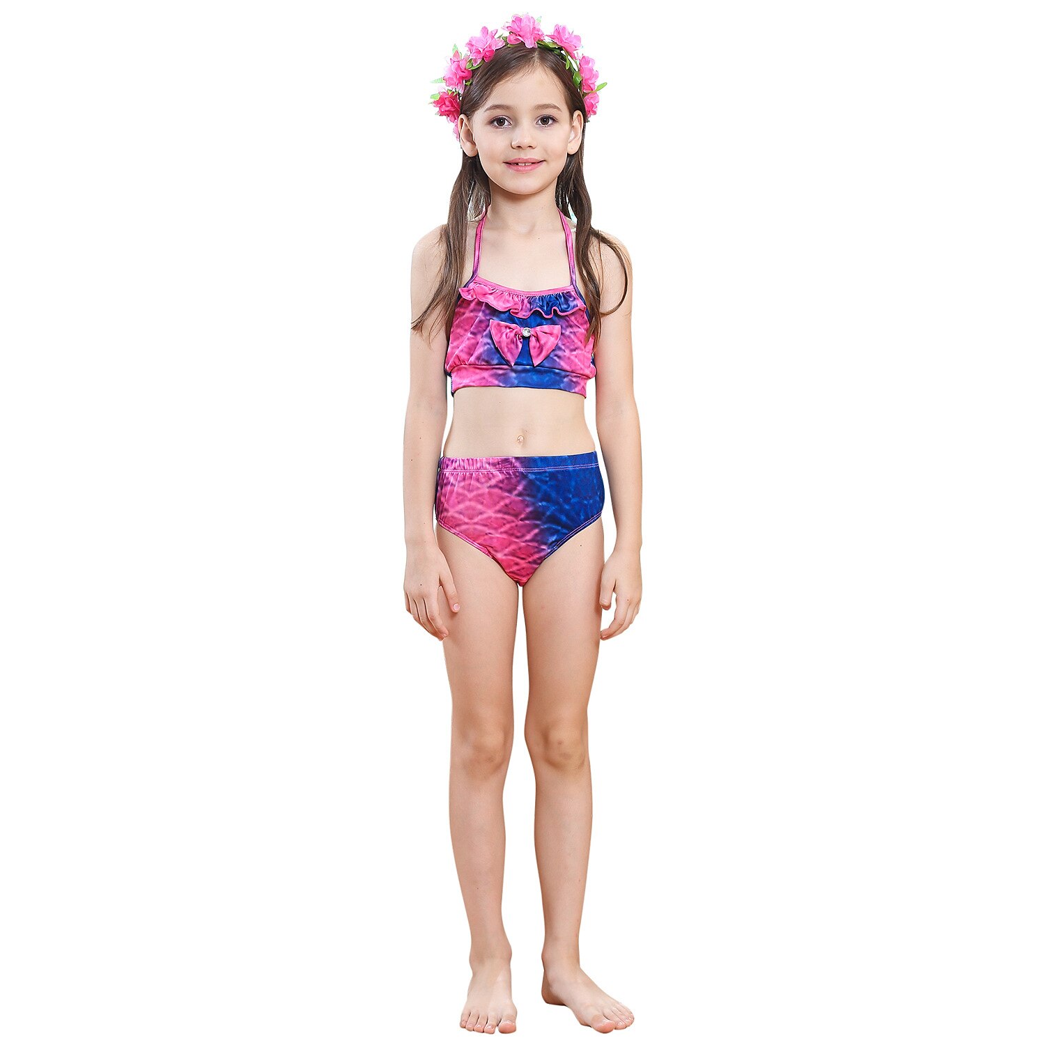 Kinderen Voor meisjes Zeemeermin zwemkleding Zwempak Bikini Prestatie Thema feest Kleurrijk Aanbiddelijk Strandstijl Halster Badpakken 4-12 jaar Zomer Meerkleurig 2025 - $30.99 –P9