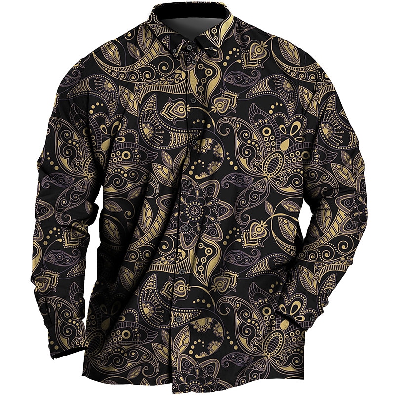Per uomo Taglie Forti Camicia Grande e alto Stampe Grafiche Collo ripiegato Bottoni Manica Lunga Primavera & Estate Sport Moda Streetwear Designer All'aperto Vacanza Top del 2026 a $28.99 –P1