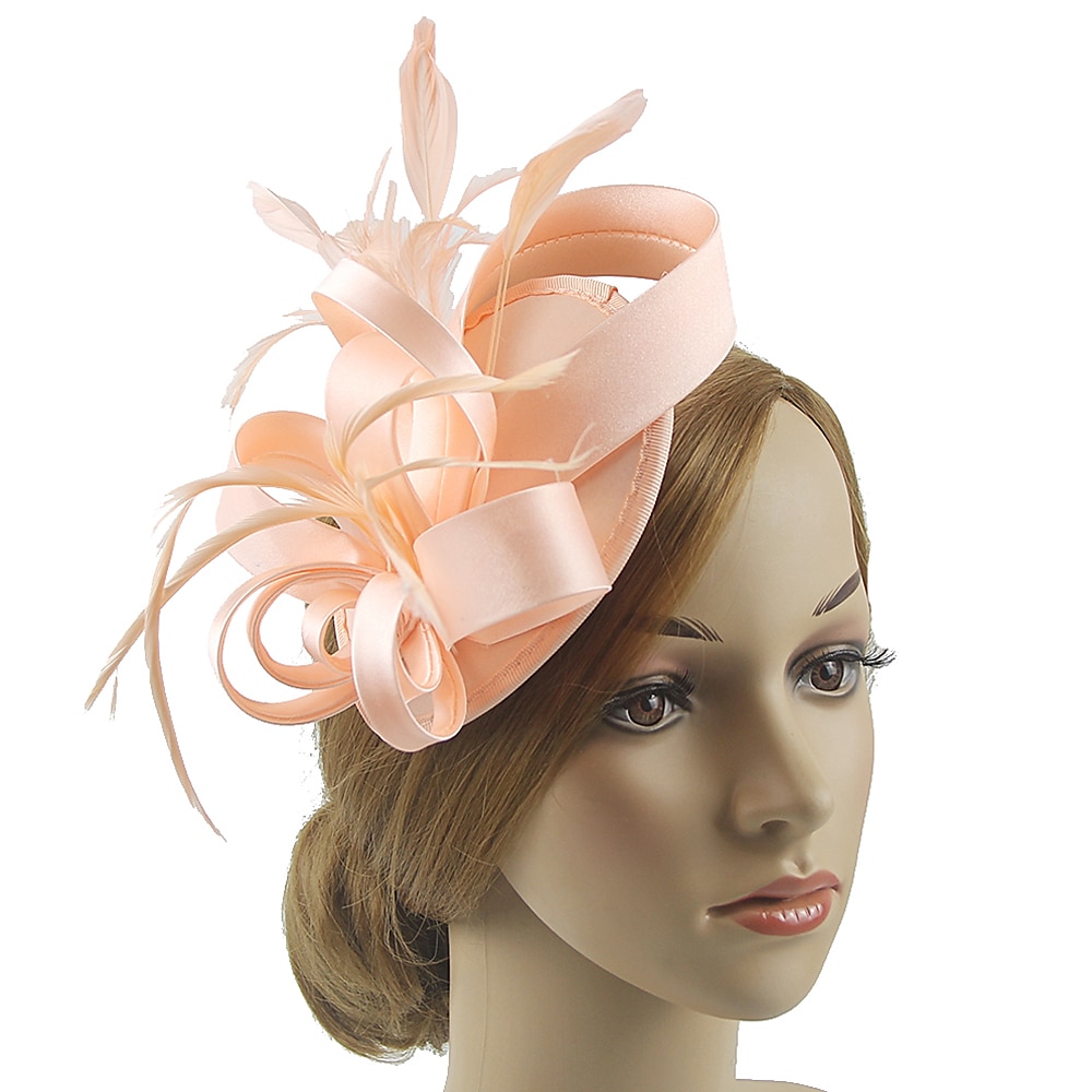 Čelenky Fascinátory Klobouky  Polyamidový klobouk Fedora Klobouk s plochým vrškem Podzimní svatba Městská párty  Večerní dovolená Čajová párty Dostih Vintage Elegantní s peřím Appliques Hlava 2025 - $25.99 –P12