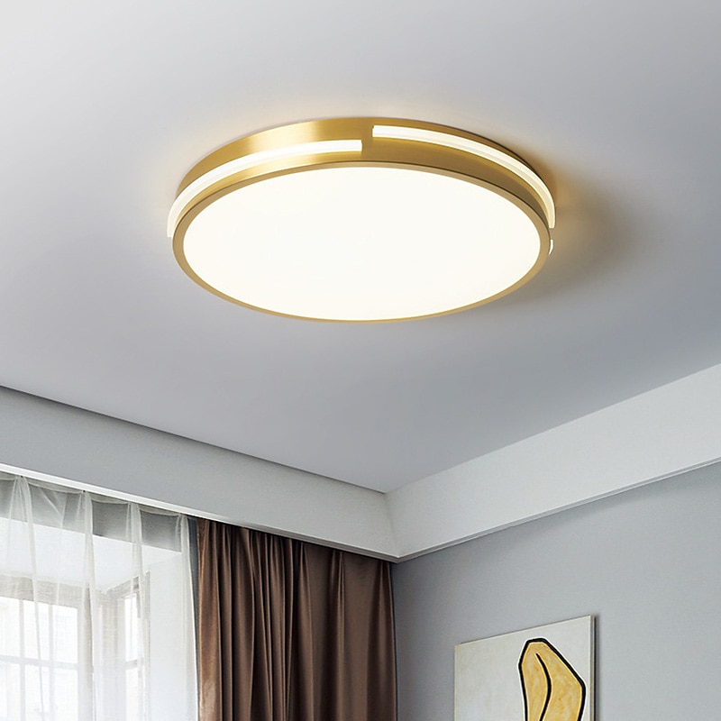2025年 led シーリング ライト サークル ラウンド デザイン 50 cm フラッシュ マウント ライト銅リビング ルーム 110-240 v コレクション – $143.99 –P5