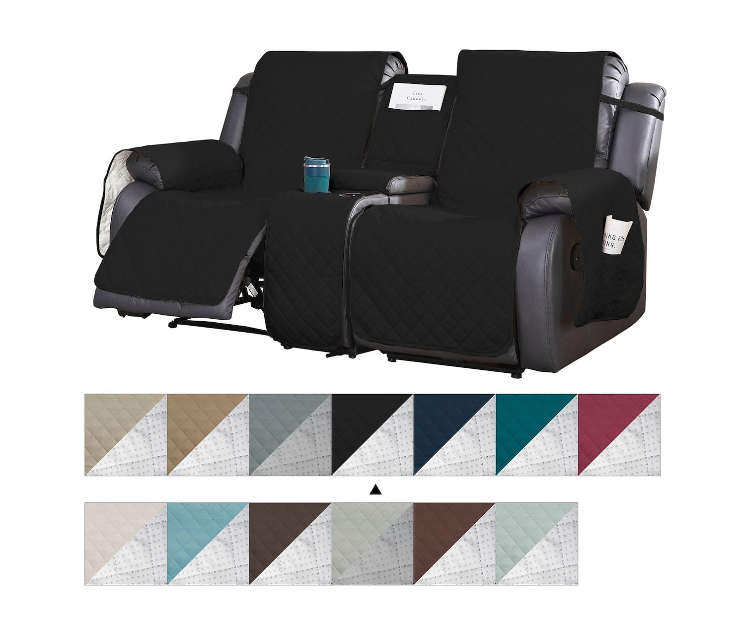 Housses de canapé inclinables pour causeuse avec console, housse antidérapante pour animal de compagnie pour causeuse double inclinable avec sangles élastiques, housse de causeuse inclinable fendue, de 2025 ? $83.99 –P10