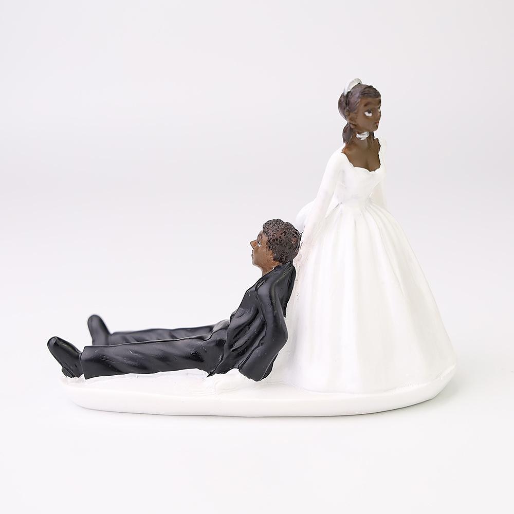valentijnscadeau bruiloft hars cake topper mode cake topper poppen bruid en bruidegom hars beeldjes ornament bruiloft decor 13*10cm 2025 - $16.99 –P7