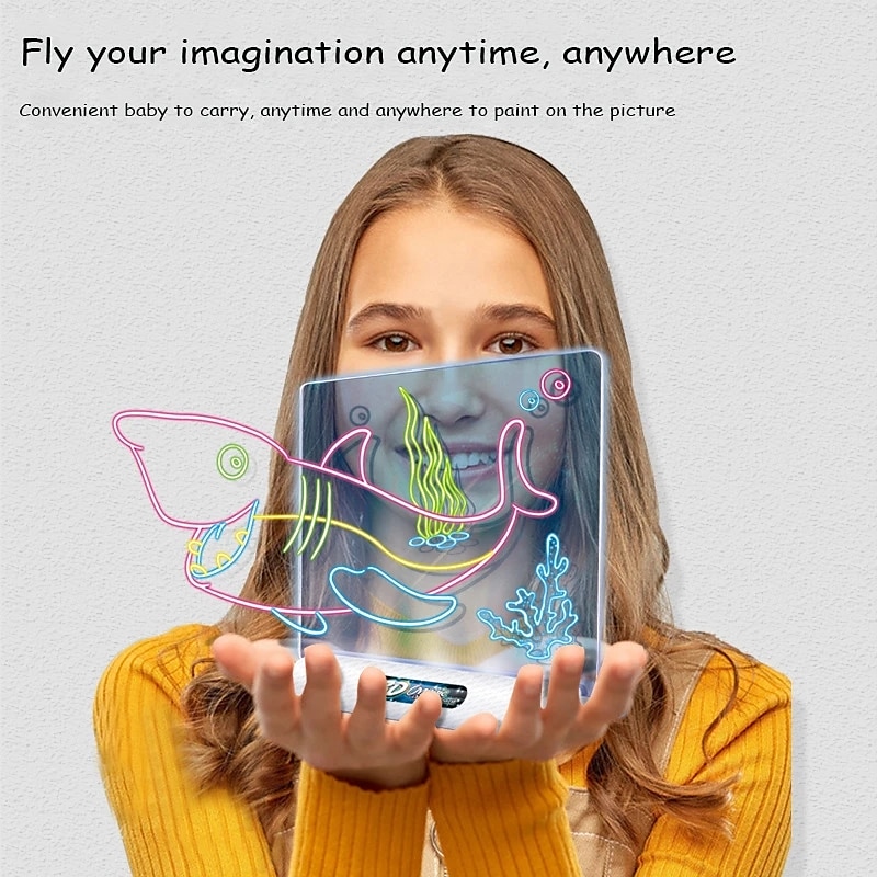 3d fluorescerande rittavla magisk lysande tredimensionell skrivtavla graffiti tavla lätt pussel barn ritbord 2025 - $30.99 –P1