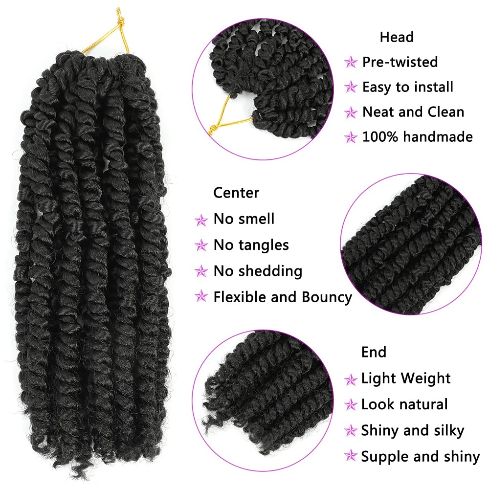 Crochet braids using pre-twisted hair