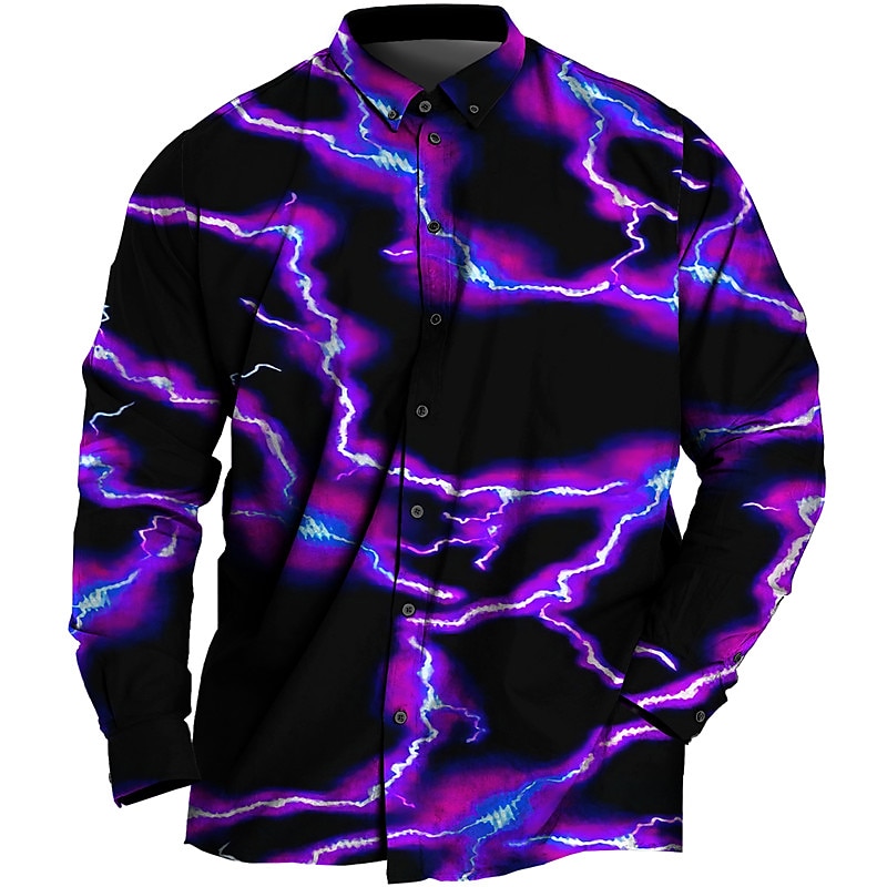 Per uomo Taglie Forti Camicia Grande e alto Stampe Grafiche Collo ripiegato Bottoni Manica Lunga Primavera & Estate Sport Moda Streetwear Designer All'aperto Vacanza Top del 2026 a $28.99 –P1