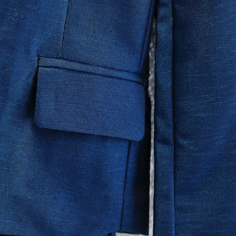 4 Pieces Ring Bearer Suit Boys Kids Suit & Blazer Shirt & Pants Outdoor Casual Fashion Basic Solid Color Blue Cotton 2025 - $94.99 –P4