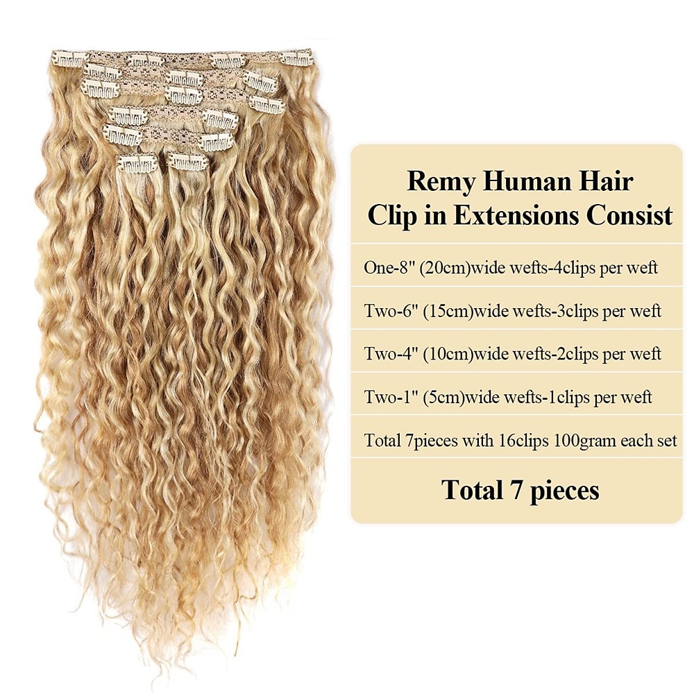 Brazilian P27-613 Water Wave Blonde Human Hair Extensions Unprocessed Human Hair Bundles Weft 1PC 100g Piano Color (18 100G Clip In Human Hair 2025 - $98.99 –P5