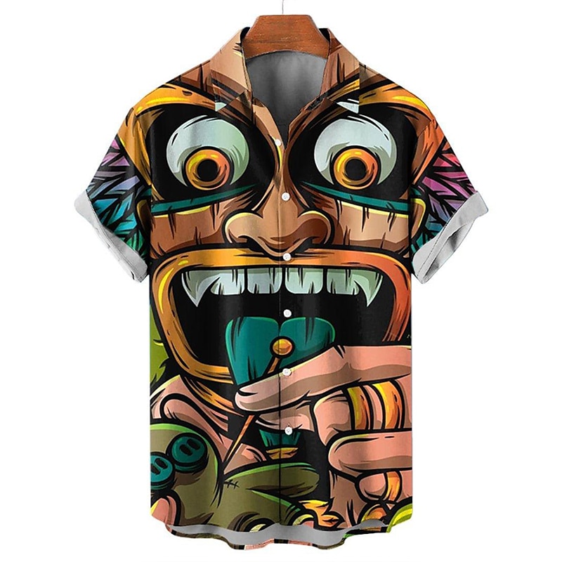 Per uomo Tribale Totem Camicia Camicia hawaiana Camicia Aloha Maniche corte Camicia Collo ripiegabile Di tendenza Streetwear Originale Esterno Strada Informale Giallo Rosso Blu S M L del 2025 a $24.99 –P5