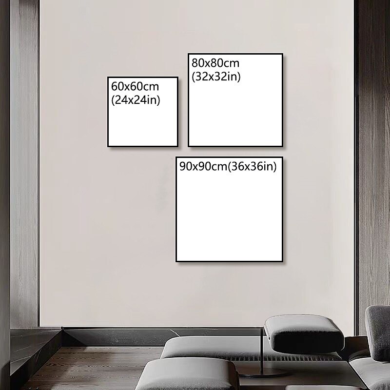 Peinture à l'huile Hang-peint Peint à la main Carré Abstrait Moderne Toile étirée / Toile tendue de 2025 ? $150.99 –P1