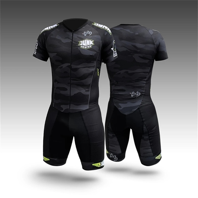 Men's Triathlon Tri Suit Short Sleeve Triathlon Silver Light Yellow Dark Grey Graphic Bike Lycra Sports Graphic Clothing Apparel 2025 - $45.99 –P6