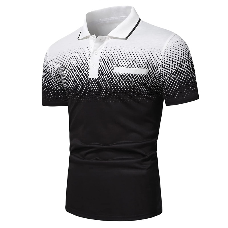 Men's Polo Shirt Golf Shirt Casual Holiday Ribbed Polo Collar Classic Short Sleeve Fashion Basic Color Block Button Summer Regular Fit Fire Red Black White Blue Orange Grey Polo Shirt 2025 - $17.99 –P4