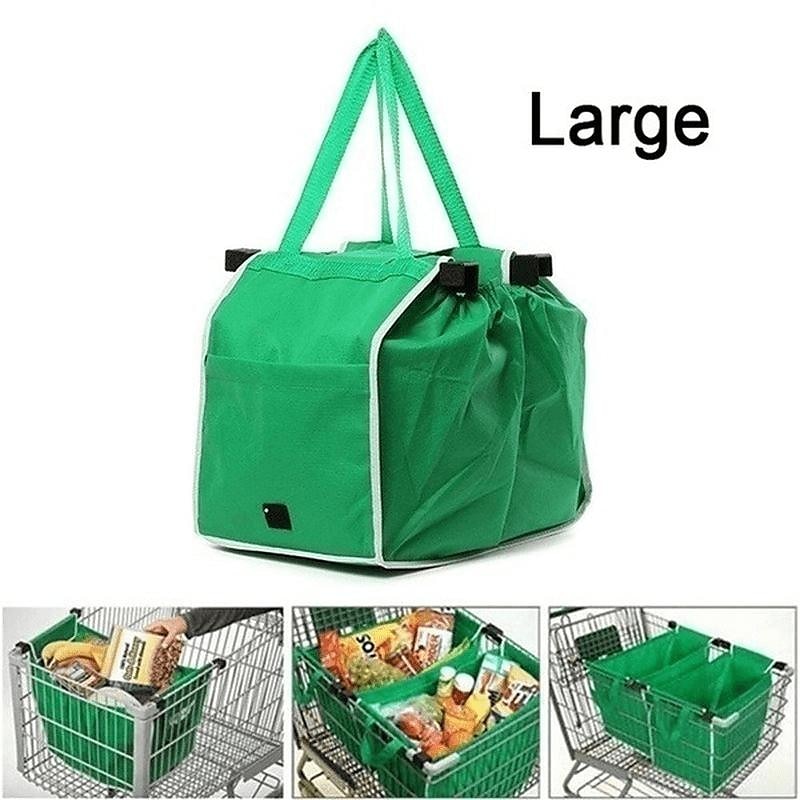 verdikte groene supermarkt winkelwagen boodschappentas stoffen opbergtas non-woven handtas tv product grabbelton 2025 - $10.49 –P7