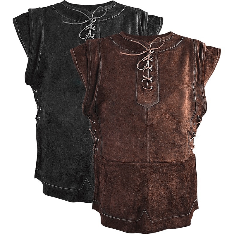 Punk & Gothic Mittelalterlich Renaissance Mantel Weste Ren Faire Pirat Wikinger Ranger Herren Vikinger Party / Abend Erwachsene Weste 2025 - $27.99 –P1