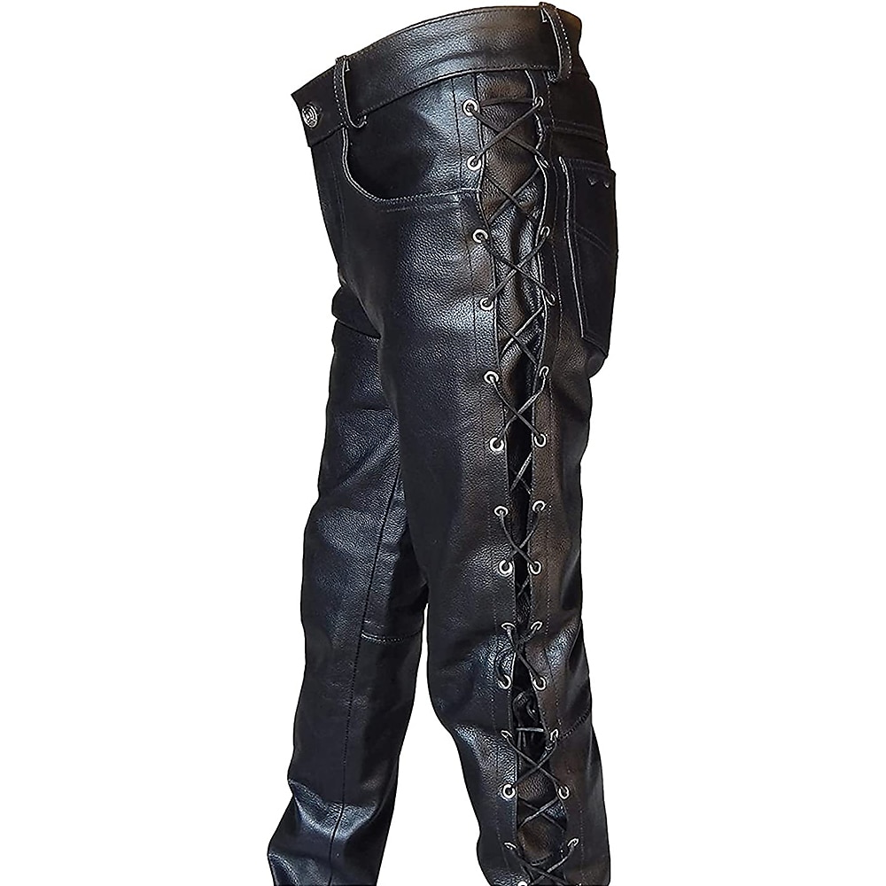 Punk & Gothic Medieval Steampunk Pants Straight Leg Motorcycle Pants Riders Bikers Men's Casual Daily Adults' Pants 2025 - $48.99 –P3