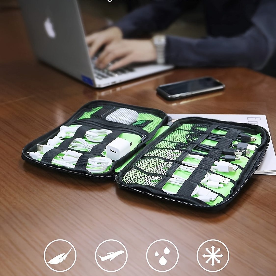 Electronics Organizer Travel Universal Cab Cord Organizer Compact Electronics Organizer Portable Tech Bag Travel Cable Case Travel Essentials for Cable Storage Cord Storage and Electronic Accessories 2025 - $10.99 –P6