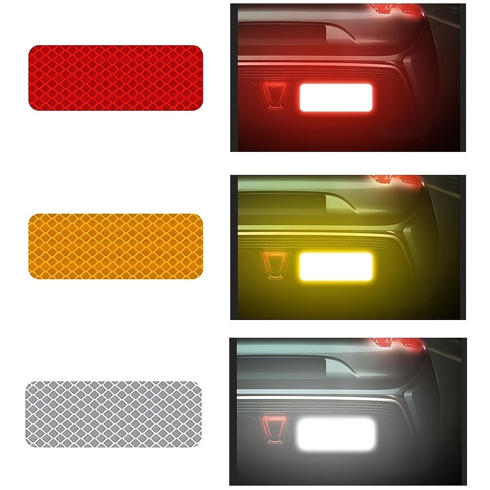 10 stk bil reflekterende klistremerke trafikksikkerhet natt advarsel merke bil reflekterende stripe tape lysende bil støtfanger reflekterende dekaler 2025 - $13.99 –P3