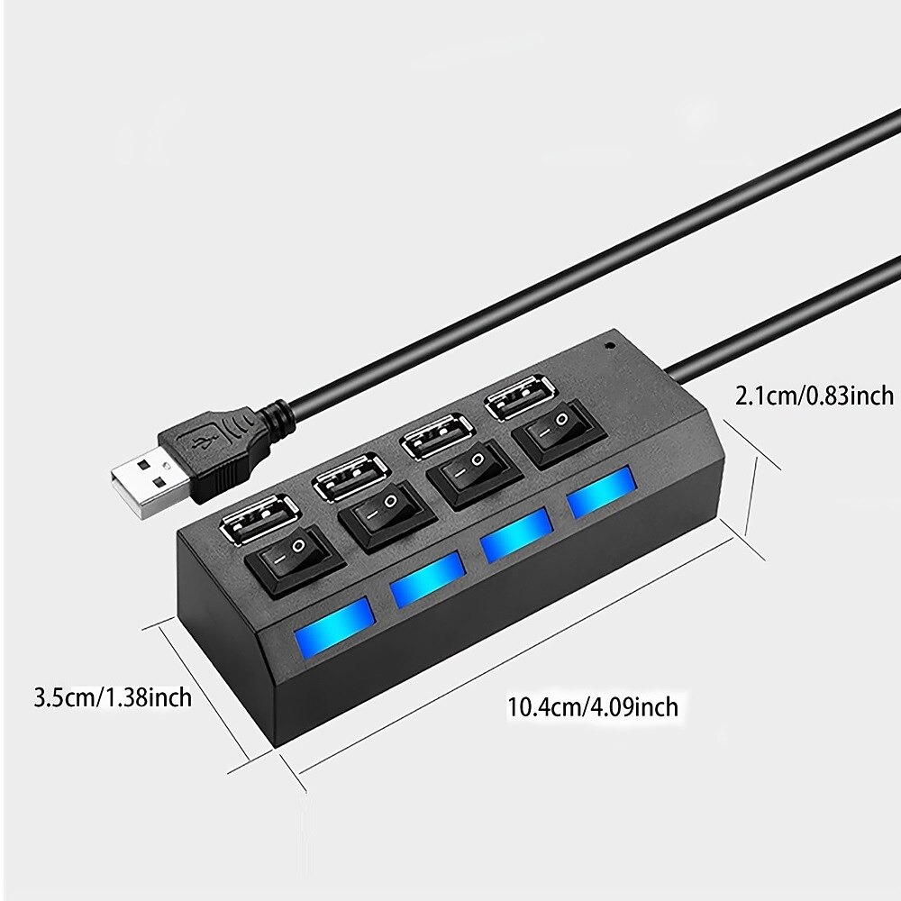 4-Port/7-Port USB To USB 2.0 Ultra-Mini Hub Adapter Hub Power On/Off Switch For PC Laptop Computer 2025 - $10.99 –P12