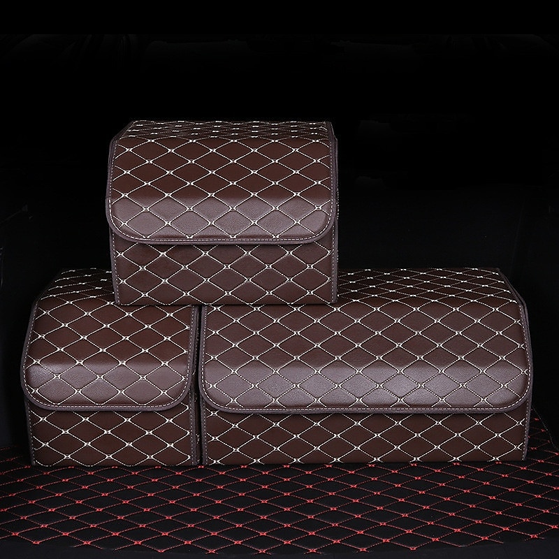 Car Trunk Organizer Box Large Capacity Auto Multiuse Tools Storage Bag Stowing Tidying Leather Folding For Emergency Storage Box 2025 - $24.99 –P7