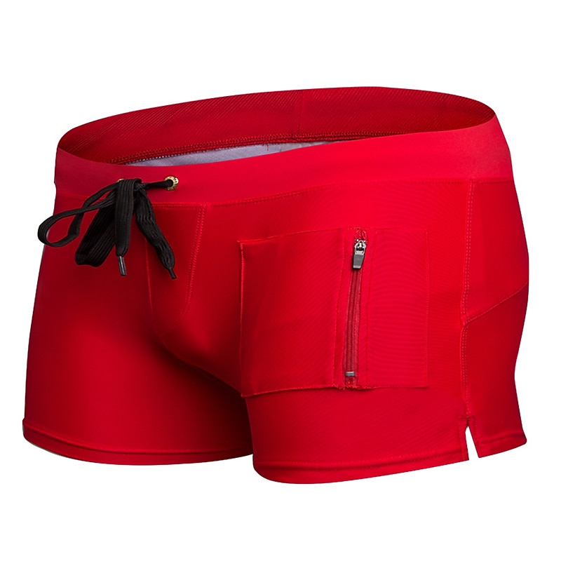 Men's Swimwear Swim Shorts Swim Trunks Drawstring Zipper Pocket Plain Breathable Soft Outdoor Casual Daily Hawaiian Stylish Black White Micro-elastic 2026 - $21.99 –P8