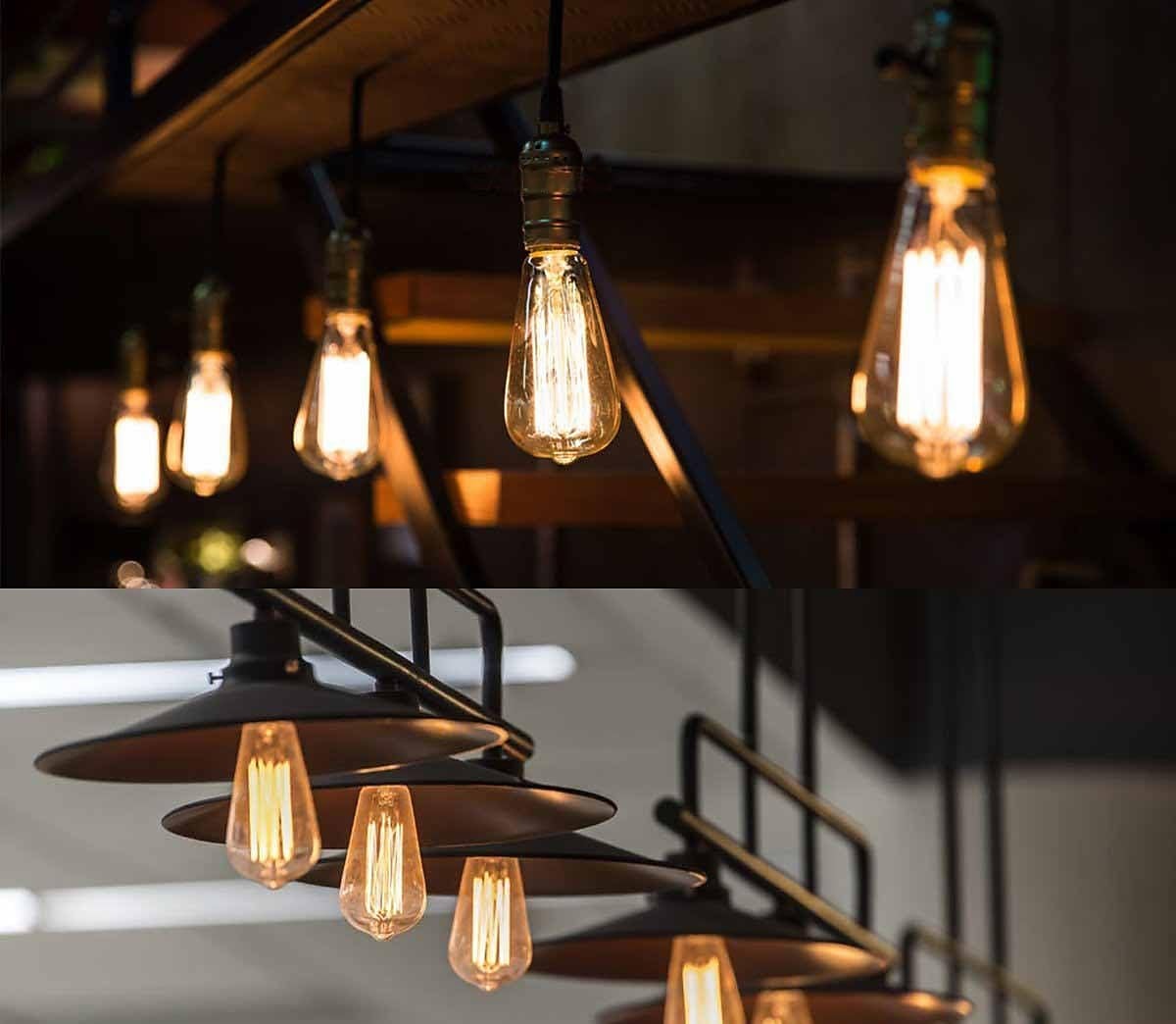 Confezione da 6 lampadine edison da 40 W lampadine a filamento st58 vintage lampadine a incandescenza stile antico - ac220 / 110 v e26 / e27 base - vetro trasparente - lampada a goccia per lampadari applique da parete illuminazione a sospensione del 2025 a $43.99 –P1