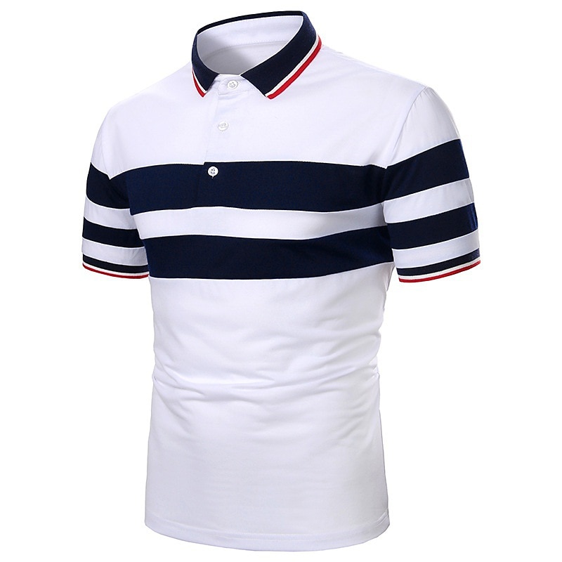 Voor heren POLO Shirt Golfshirt Casual Feestdagen Klassiek Korte mouw Modieus Basic Kleurenblok nappi Zomer Normale pasvorm Zwart Wit Donker rood Donker Marine Grijs POLO Shirt 2025 - $12.49 –P2
