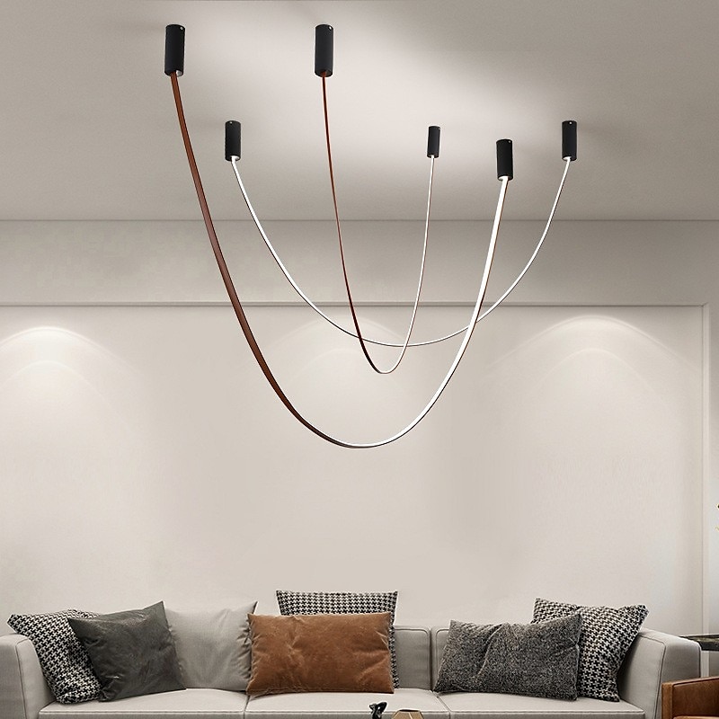 led pendel 2/3/4m liner design 1-lys 4000lm minimalistisk design pendel for spisestue, soverom, stue 2025 - $229.99 –P2