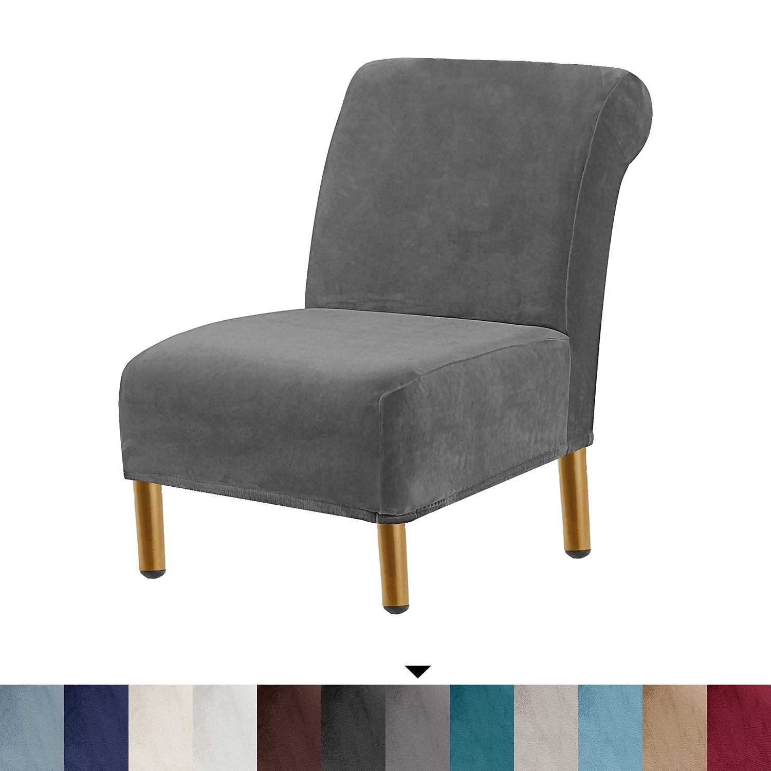 Housse de chaise d'appoint sans accoudoirs en velours pour salon, housse de protection de chaise avec fond élastique, lavable en machine de 2025 ? $25.99 –P8