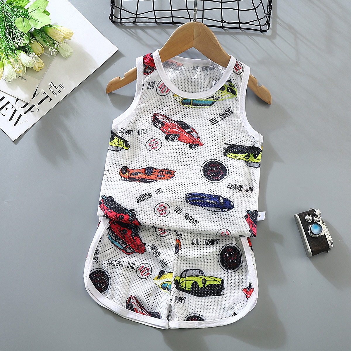 2 elementy Brzdąc Dla chłopców Tank top i spodenki Strój Zwierzę Kreskówki Bez rękawów Bawełna Ustawić Na zewnątrz Moda Codzienny Lato Wiosna 3-7 lat Niebieski dinozaur Pióro Samochód 2025 - $7.99 –P12