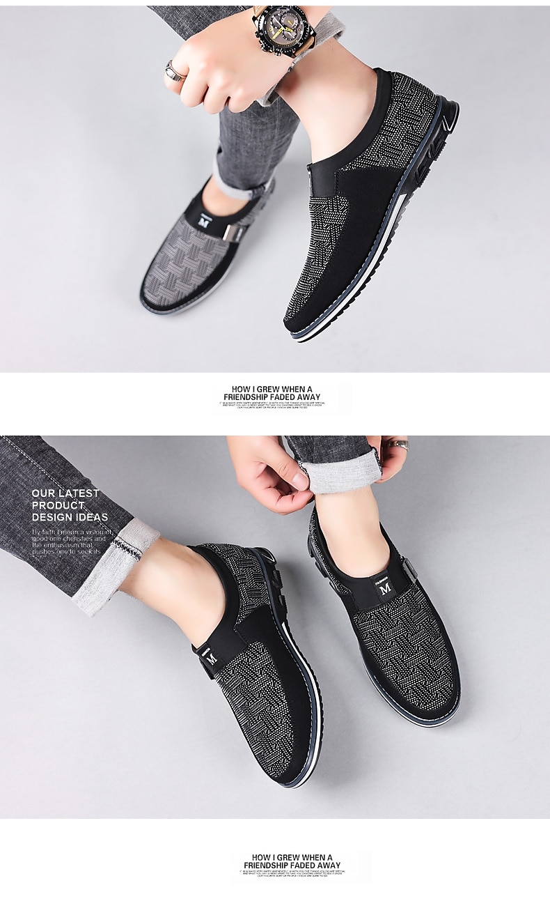 mocasini casual pentru bărbați – pantofi respirabili cu model negru și gri, cu cataramă metalică, confortabili și ușori pentru purtarea de zi cu zi 2025 - $46.99 –P7