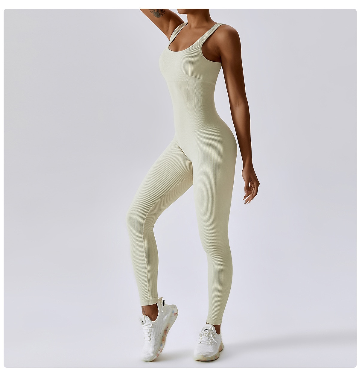 Women's Workout Jumpsuit Onesie Workout Sets Solid Color Bodysuit Black  White Spandex Yoga Fitness Gym Workout Tummy Control Butt Lift Breathable  Slee