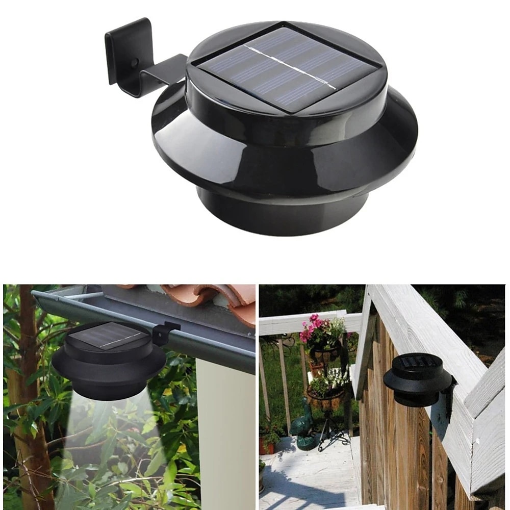 2/4 stk utendørs solcelle gjerdelys hage takrenne lys utendørsbelysning vanntett hagelys landskap bakgård veranda terrasse innkjørsel dekk trapp belysning dekor vegglamper 2025 - $21.99 –P11
