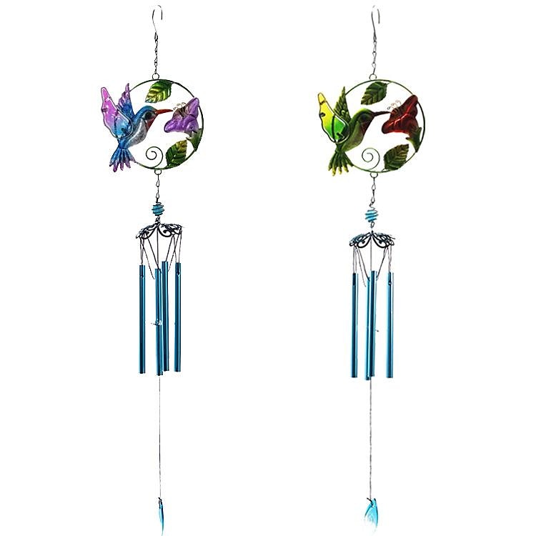 1pc Kingfisher Glass Painted Wind Chime Outdoor Handicraft Hanging Ornament For Window Balcony Garden Decor 16x78cm/6.3''x30.7'' 2025 - $11.99 –P4