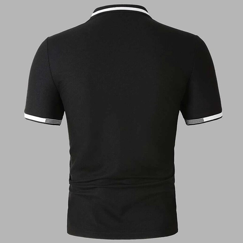 Herren Poloshirt Golfhemd Strasse Casual Klassisch Kurzarm Modisch Basic Farbblock Taste Sommer Regular Fit Grasgrün Hellhimmelblau Schwarz Weiß Rosa Perlenrosa Poloshirt 2025 - $17.99 –P14