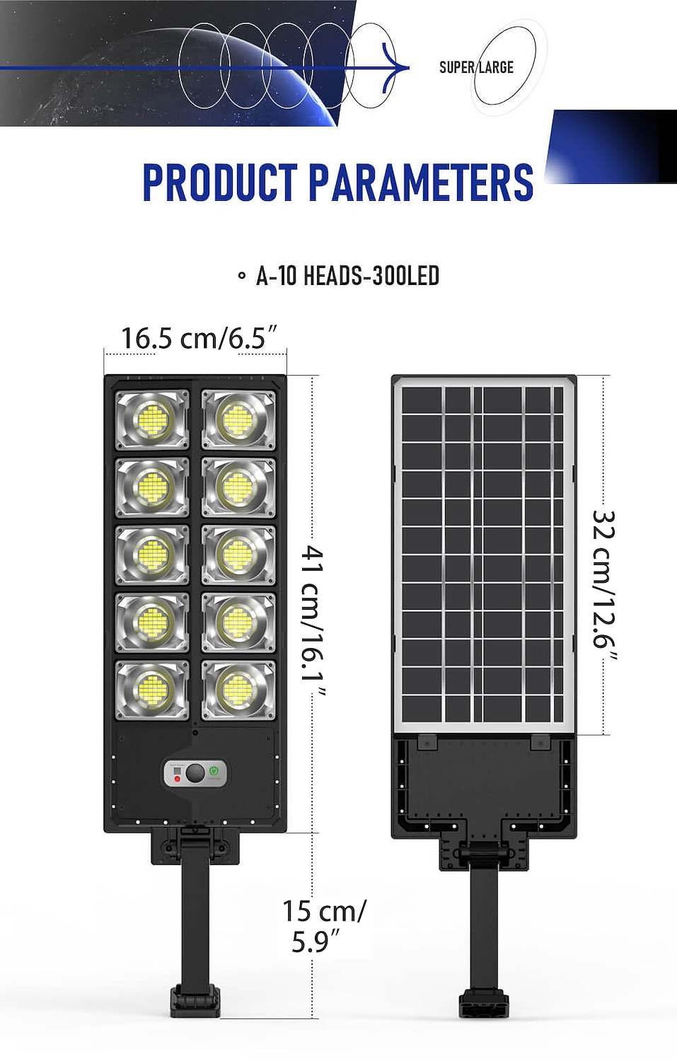 Solar Street Lights Outdoor Waterproof  High Brightness Dusk to Dawn LED Lamp with Motion Sensor Remote Control for Garden Patio Porch Garage 2025 - $41.99 –P2
