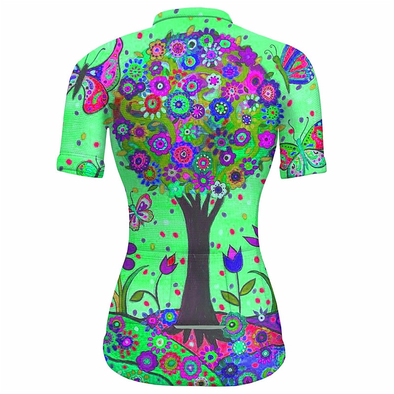 Pentru femei Jersey de ciclism Grafic Plante Manșon scurt Bicicletă Jerseu Topuri cu 3 buzunare spate Ciclism montan Ciclism stradal Uscare rapidă Dungi reflectorizante Înapoi de buzunar Confortabil 2026 - $30.99 –P13