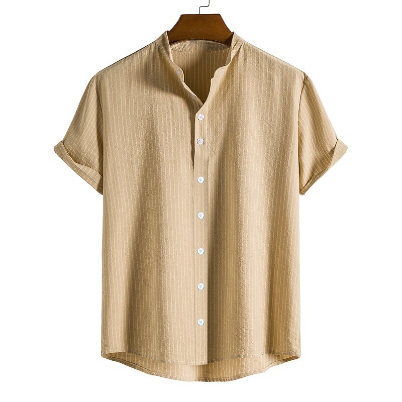 Per uomo Camicia con colletto cinese Camicia con colletto alla coreana Camicia Estiva Camicia casual Camicia da Spiaggia Camicie a righe A righe Vacanza Streetwear Nero Bianco Giallo Verde chiaro del 2025 a $21.99 –P9