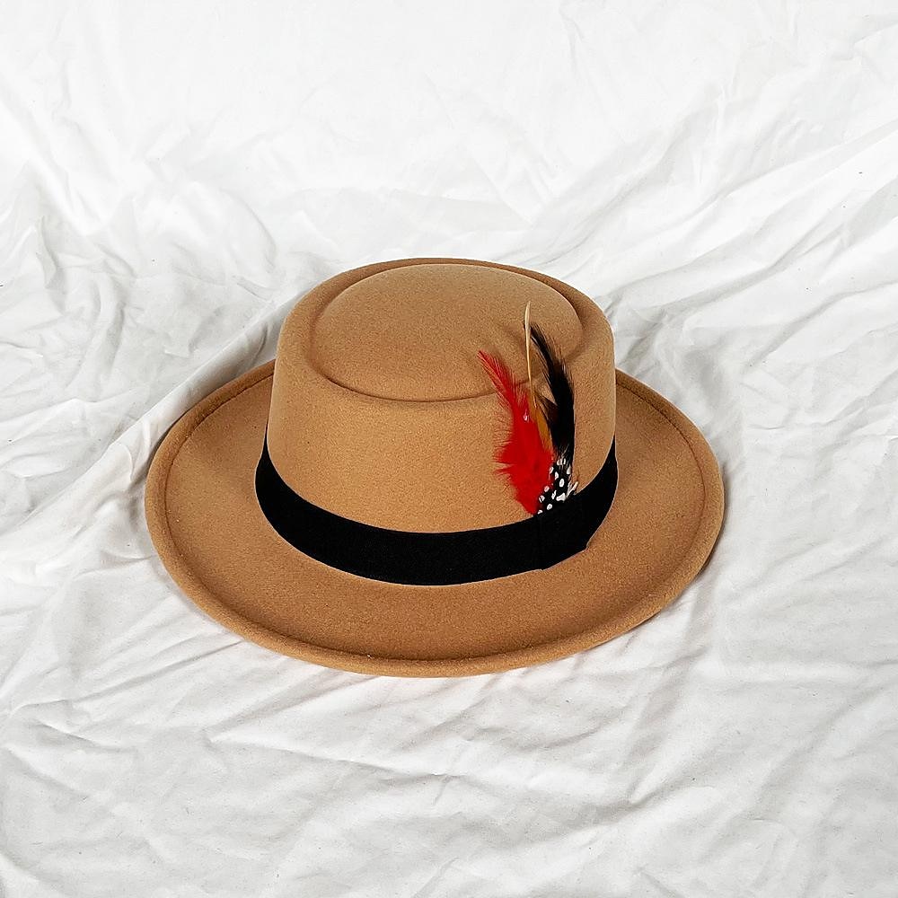 hattar Ull / Akryl Fedorahatt Formell Bröllop cocktail Royal Astcot Enkel Retro Med Fjäder Ren Färg Hårbonad Huvudbonader 2025 - $9.99 –P5