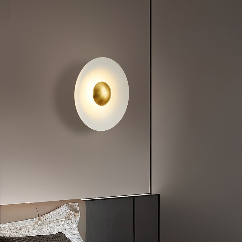 innendørs vegglampe led kobber sirkel design stue soverom metall vegglamper 3000k e26 vegglampe for soverom bad 2025 - $116.99 –P2