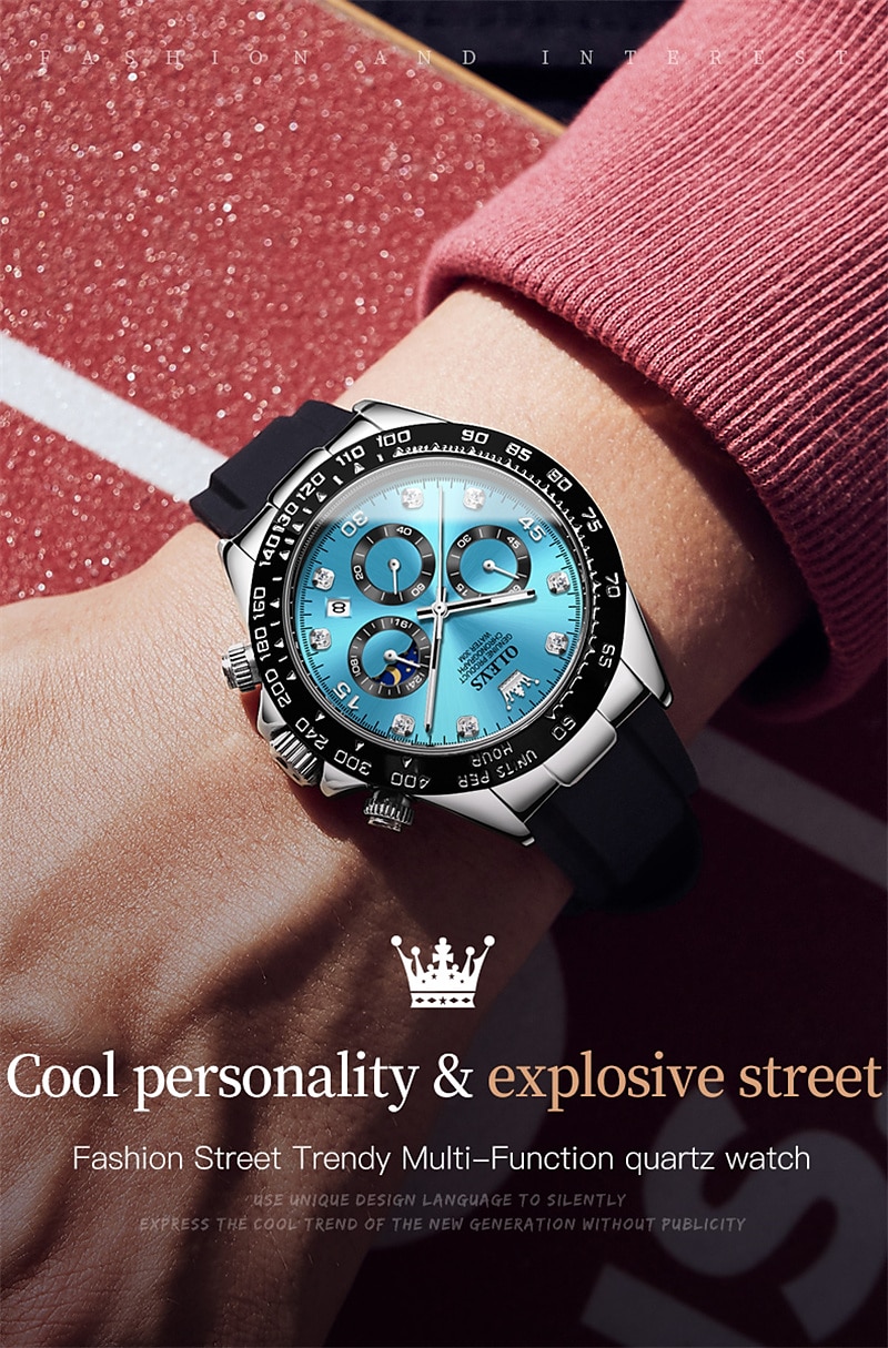 Кварцевые часы OLEV для мужчин спортивные наручные часы светящиеся хронографы с календарем многофункциональные водонепроницаемые с силиконовым браслетом 2026 - $43.99 –P8