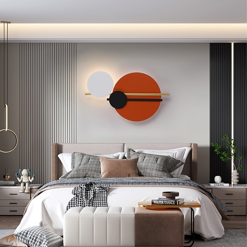 applique da parete a led cerchio design dimmerabile 38 cm corridoio creativo camera da letto soggiorno sfondo decorazione della parete applique da parete illuminazione 110-240 v del 2026 a $132.99 –P2