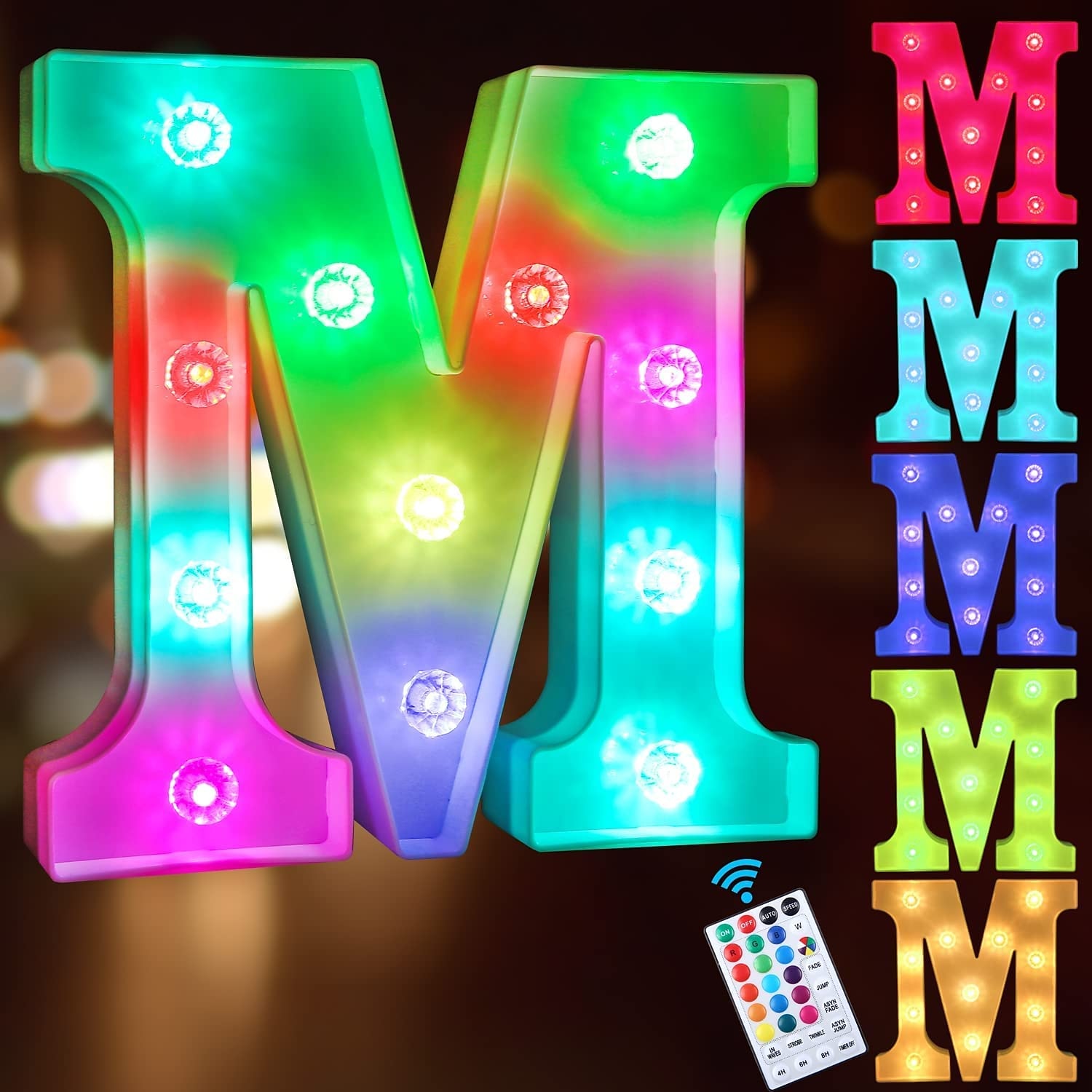 LED lettre lumières signe 26 lettres alphabet avec télécommande allumer des lettres signe coloré pour veilleuse mariage/fête d'anniversaire alimenté par batterie lampe de noël bar à la maison de 2025 ? $14.49 –P2