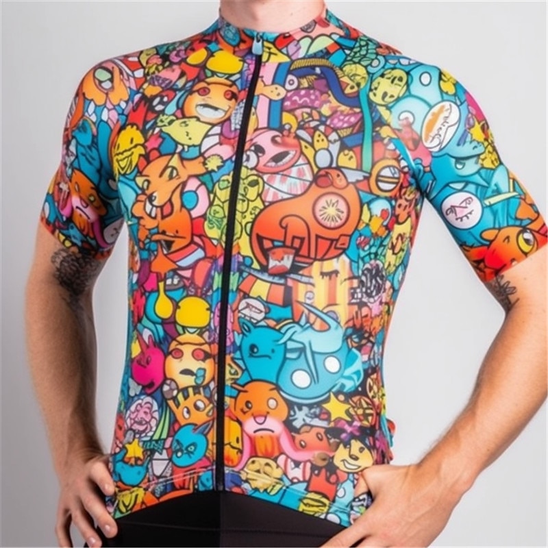 Муж. Велокофты Графика Смешной С короткими рукавами Велоспорт Джерси Верхняя часть с 3 задними карманами Горные велосипеды Шоссейные велосипеды 2026 - $29.99 –P8