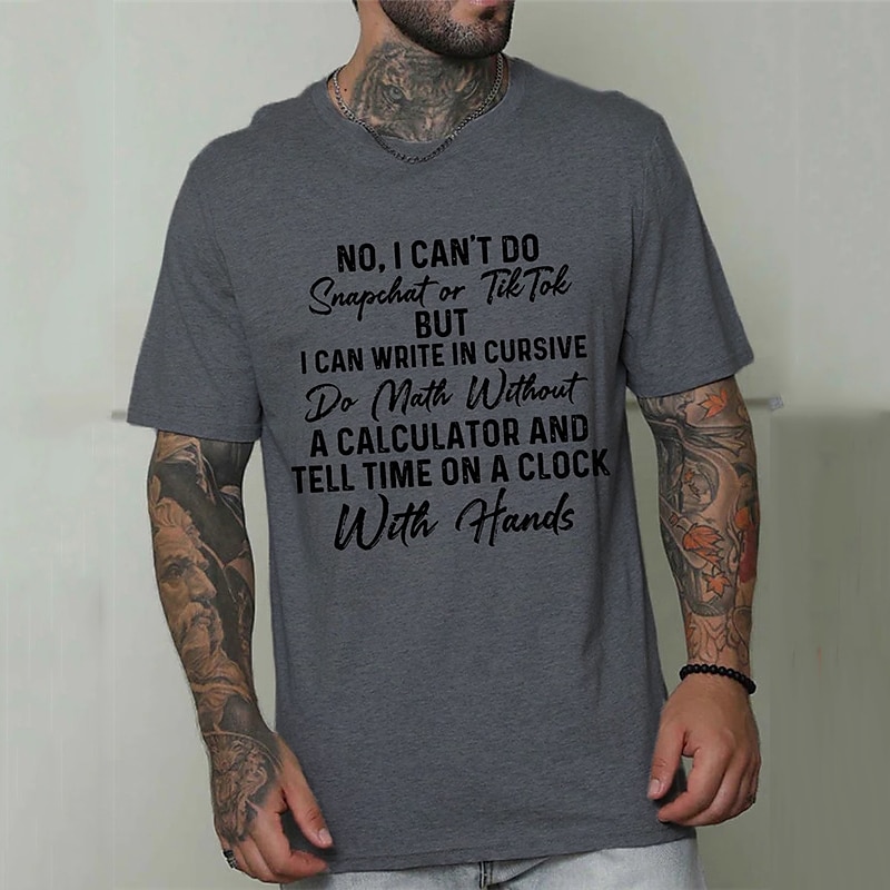 Per uomo Lettera Stampe Grafiche Divertente Maglietta Maglietta grafica Cotone Maniche Corte Grafico Camicia Nero Bianco Rosso Maglietta comoda Vacanza Streetwear Abbigliamento di stilista del 2025 a $15.99 –P6