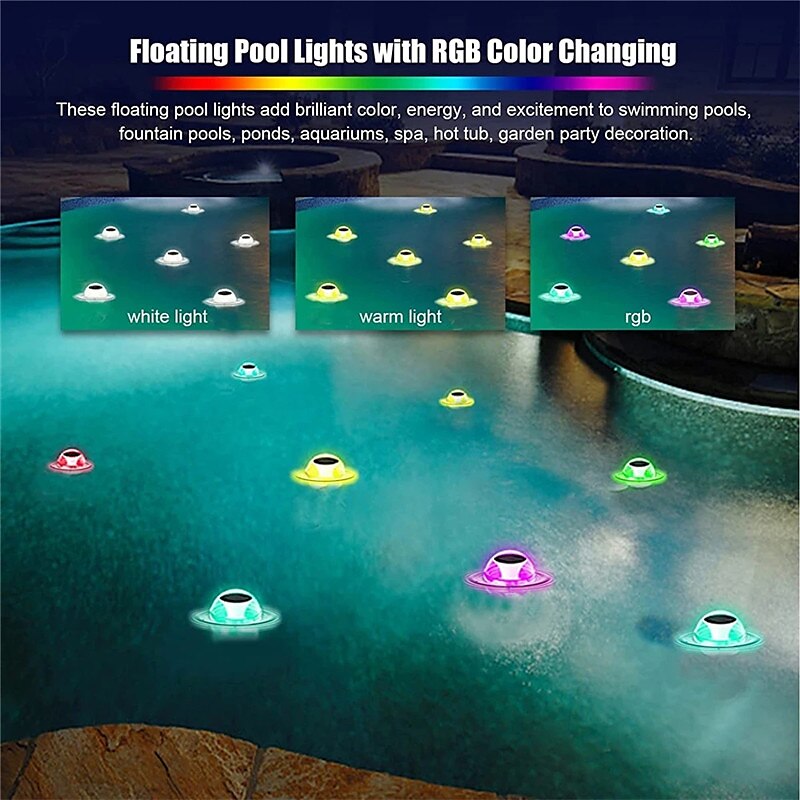 Outdoor Solar Water Drift Lamp LED Floating Lights IP65 Waterproof For Swimming Pool Light Submersible LED Lights Garden Pool Pond Fountain Colorful Lighting 1X 2X 2025 - $18.99 –P9