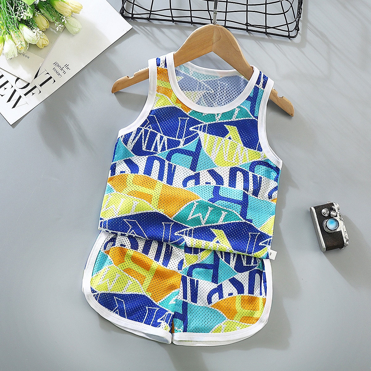 2 elementy Brzdąc Dla chłopców Tank top i spodenki Strój Zwierzę Kreskówki Bez rękawów Bawełna Ustawić Na zewnątrz Moda Codzienny Lato Wiosna 3-7 lat Niebieski dinozaur Pióro Samochód 2025 - $7.99 –P8