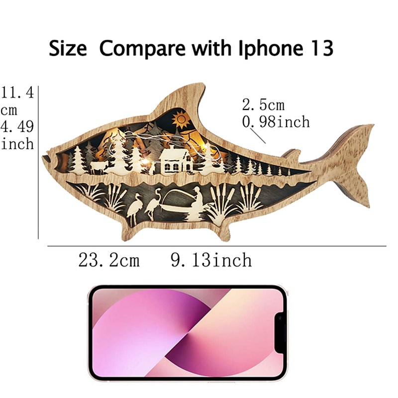 Деревянные украшения в виде животных, светодиодный светильник, 3d полая резьба, домашний декор, фигурки, ремесла, офисный стол, украшения для спальни, аксессуары 2025 - $21.99 –P1